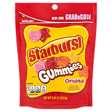 Starburst Original Cherry, Orange, Strawberry & Lemon Gummies GrabnGo Size, 8.00 oz