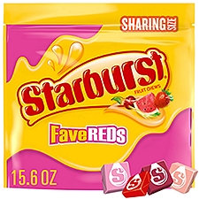 Starburst FaveReds Strawberry, Cherry, Fruit Punch & Watermelon Fruit Chews Sharing Size, 15.60 oz
