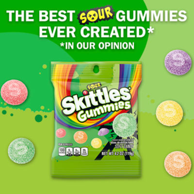 SKITTLES Gummies Sour Gummy Candy Bag