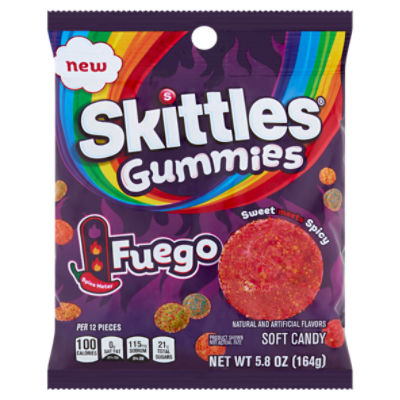 Skittles Gummies Fuego Soft Candy, 5.8 oz, 5.8 Ounce