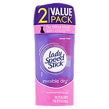 Lady Speed Stick Invisible Dry Shower Fresh Antiperspirant/Deodorant Value Pack, 2.3 oz, 2 count, 4.6 Ounce