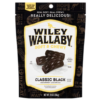 Wiley Wallaby Soft & Chewy Classic Black Gourmet Licorice, 10 oz