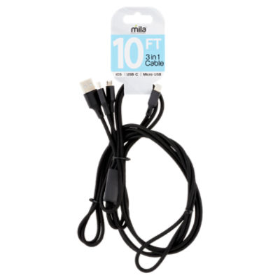 Mila 10 ft 3 in 1 Cable