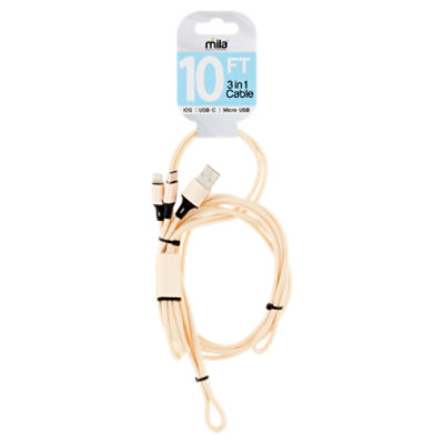 Mila Gold 10 ft 3 in 1 Cable