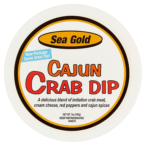 Sea Gold Cajun Crab Dip, 7 oz
A Delicious Blend of Imitation Crab Meat, Cream Cheese, Red Peppers and Cajun Spices