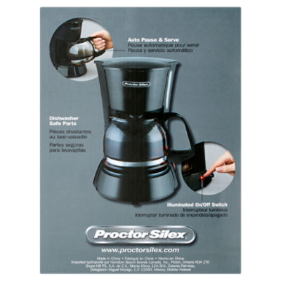 Proctor Silex 4 Cup Coffee Maker Compatible w Smart Plugs - 48138PS