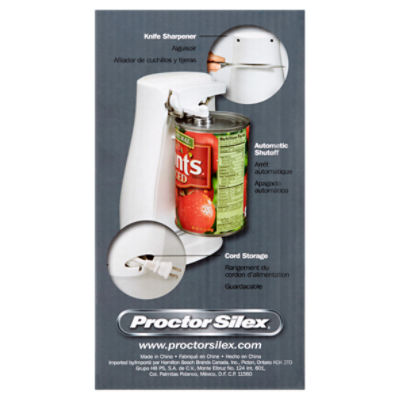 Proctor Silex Power Opener White Electric Can Opener