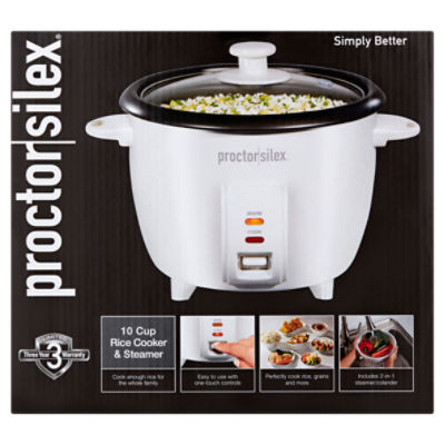 Proctor Silex 6 Cup Rice Cooker and Food Steamer 37510, Color: Black -  JCPenney