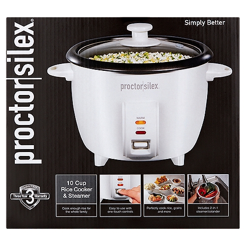 Proctor Silex 10 Cup Rice Cooker & Steamer
Performance and durability - backed by our 3 year limited warranty