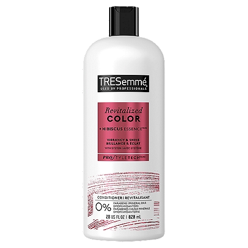 TRESemmé Revitalized Color Conditioner, 28 fl oz
Our Revitalized Color system, with Hibiscus Essence™, helps maintain color-treated hair's vibrancy as it gently cleanses & conditions, leaving hair full of shine.

Salon stylists know great style starts with the right wash & care foundation. TRESemmé Pro Style Tech™, with amino acids and ceramide, with continued use works from inside out and leaves hair strong & manageable.
Make Your Hair the Perfect Style Canvas.
