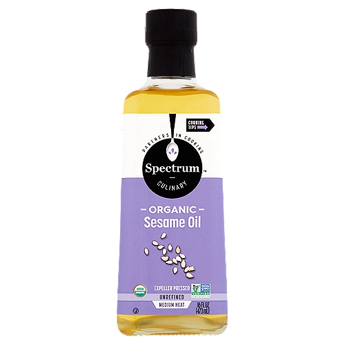 Spectrum Culinary Expeller Pressed Unrefined Organic Sesame Oil, 16 fl oz