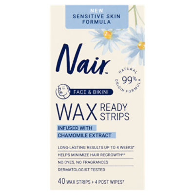 Nair Face & Bikini Wax Strips + Post Wipes