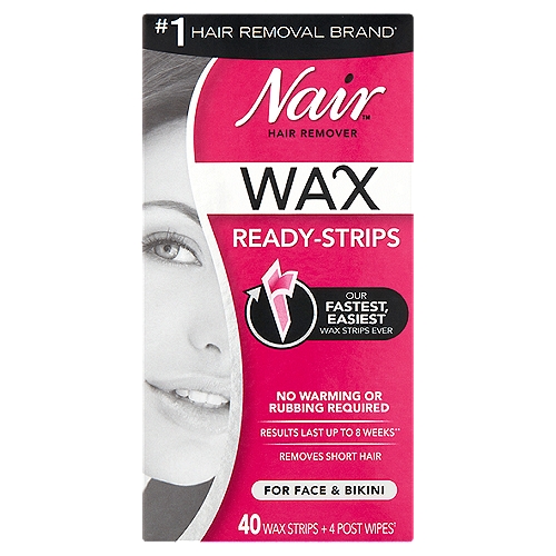 Nair Ready-Strips Hair Remover Wax for Face & Bikini, 40 count