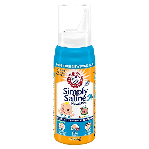 Arm & Hammer Simply Saline Baby Nasal Relief Nasal Mist, 0+ Newborn, 1.6 oz
Uses: Comforting mist helps relieve symptoms of dry, irritated nose and flushes dust, dirt, pollen and congestion from nasal and sinus passages.