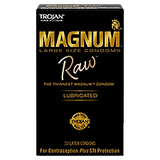 Trojan Magnum Raw Lubricated Premium Latex Condoms, 10 count