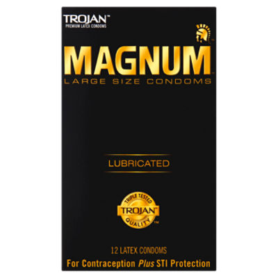 Trojan Magnum Large Size Lubricated Latex Condoms, 12 count