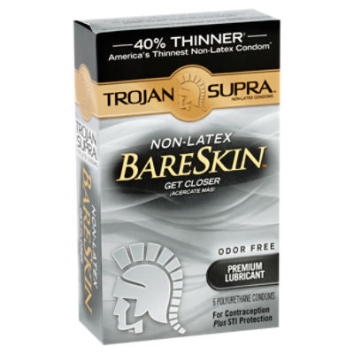 Trojan Supra BareSkin Premium Lubricant NonLatex Polyurethane Condoms