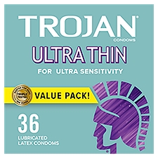 TROJAN Ultra Thin Lubricated Latex Condoms Value Pack!, 36 count