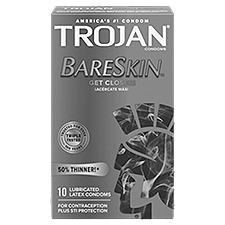 TROJAN BareSkin 50% Thinner! Premium Lubricant Latex Condoms, 10 count