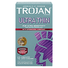 TROJAN Ultra Thin Latex Condoms, 12 count
