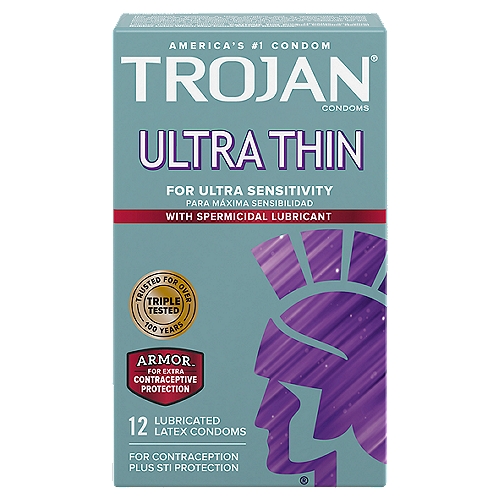 TROJAN Ultra Thin Latex Condoms, 12 count