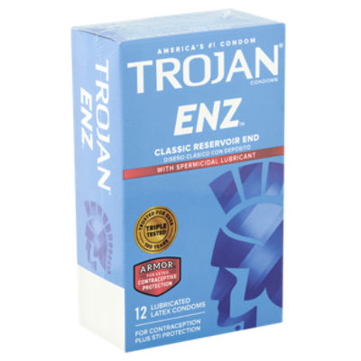 Trojan ENZ Armor With Spermicidal Lubricant Latex Condoms, 12 count - The  Fresh Grocer