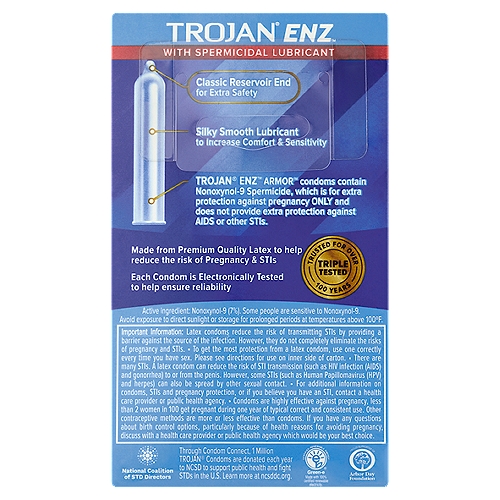 Trojan ENZ Armor With Spermicidal Lubricant Latex, Condoms 500x500 Adult Picture Trojan ENZ Armor With Spermicidal Lubricant Latex, Condoms