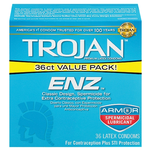 TROJAN ENZ Armor with Spermicidal Lubricant Latex, Condoms TROJAN ENZ Armor with Spermicidal Lubricant Latex, Condoms photo