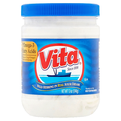 Vita Wild Herring in Real Sour Cream, 12 oz