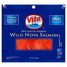 Vita Deli Sliced-Smoked Wild Nova Salmon, 3 oz, 3 Ounce