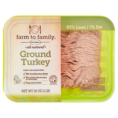 Butterball Farm to Family Ground Turkey, 16 oz, 16 Ounce