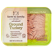 Butterball Farm to Family Ground Turkey, 16 oz, 1 Pound