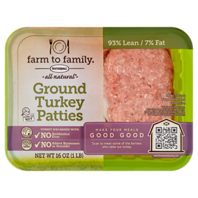 Butterball Farm to Family Ground Turkey Patties, 16 oz