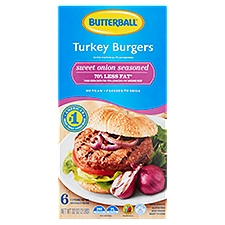 Butterball Sweet Onion Seasoned Turkey Burgers, 6 count, 32 oz, 32 Ounce