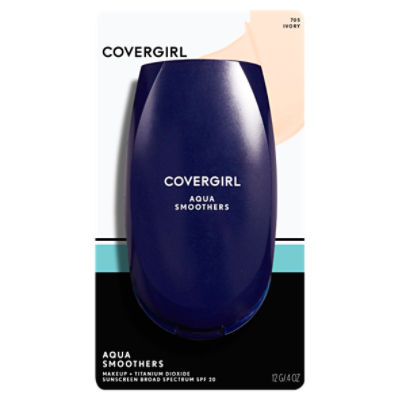 Covergirl Aqua Smoother 705 Ivory Sunscreen Broad Spectrum Makeup, SPF 20, .4 oz