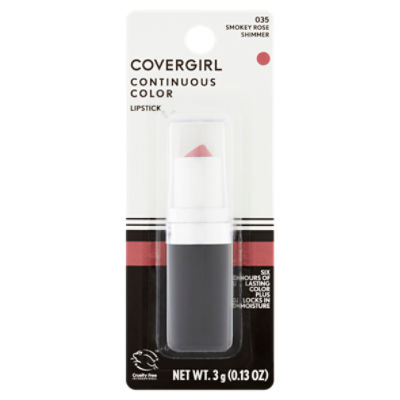Covergirl Continuous Color 035 Smokey Rose Shimmer Lipstick, 0.13 oz