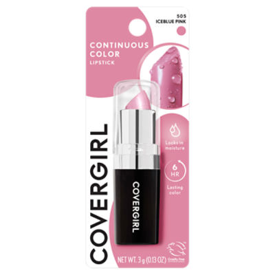 Covergirl Continuous Color 505 Iceblue Pink Lipstick, 0.13 oz