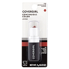 Covergirl Continuous Color 770 Bronzed Glow Shimmer Lipstick, 0.13 oz