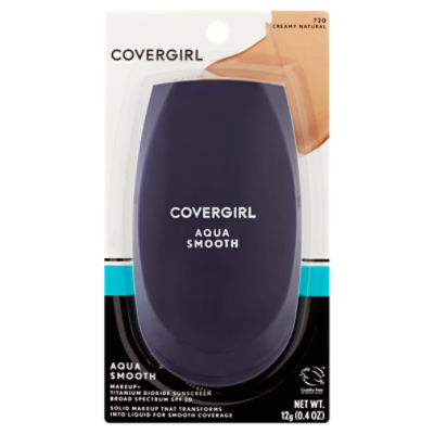 Covergirl Aqua Smooth 720 Creamy Natural Makeup + Titanium Dioxide Sunscreen, SPF 20