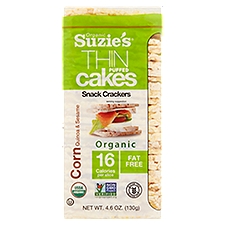 Suzie's Organic Corn Quinoa & Sesame Thin Puffed Cakes, Snack Crackers, 4.6 Ounce