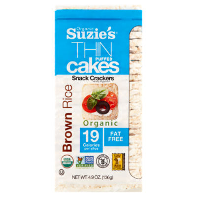 Suzie's Organic Brown Rice Thin Puffed Cakes Snack Crackers, 4.9 oz