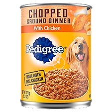 PEDIGREE Adult Canned Wet Dog Food Chopped Ground Dinner with Chicken, (12) 13.2 oz. Cans
