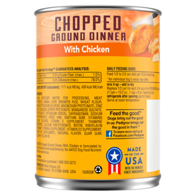 Pedigree chopped outlet chicken dog food