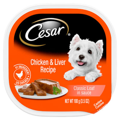 Cesar Classic Loaf in Sauce Chicken & Liver Recipe Dog Food, 3.5 oz, 3.5 Ounce