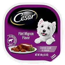 Cesar Soft Wet Classic Loaf in Sauce Filet Mignon Flavor, Dog Food, 3.5 Ounce