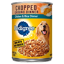 Pedigree Adult Canned Wet Chopped Ground Dinner Chicken & Rice Dinner, Dog Food, 13.2 Ounce