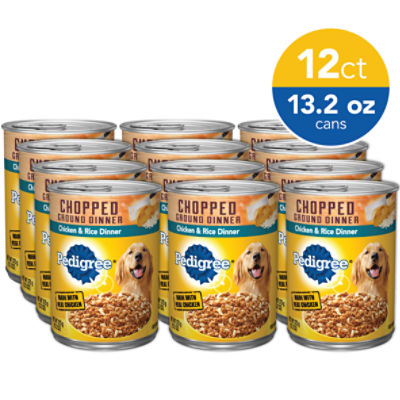 PEDIGREE Adult Canned Wet Dog Food Chopped Ground Dinner Chicken