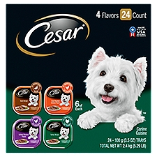 Cesar 4 Flavors Canine Cuisine Dog Food, 3.5 oz, 24 count