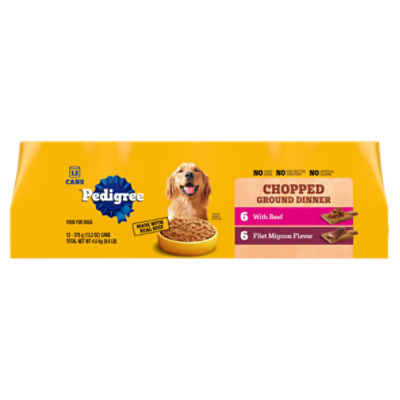 Pedigree Chopped Ground Dinner Foods for Dogs, 13.2 oz, 12 count