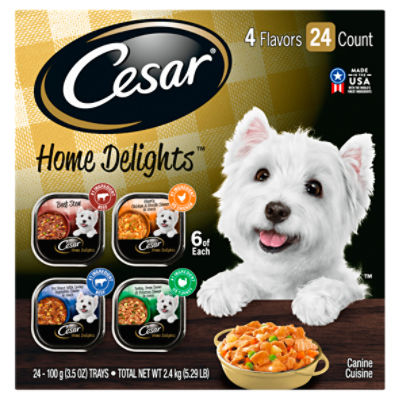 CESAR HOME DELIGHTS Wet Dog Food Pot Roast, Beef, Turkey, Chicken